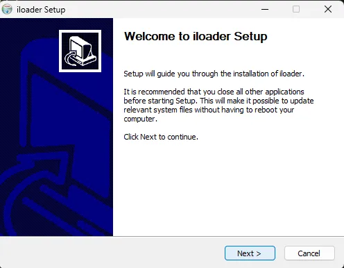 iLoaderのインストーラー画面